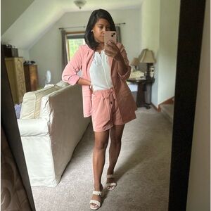 2 Piece Women's Business Suit - Blazer and High Waisted Shorts